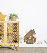 LUCKY DUCKY - Stickers muraux - Ours brun et canetons